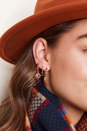 Boucles d'oreilles lune et étoile - Collection Sparkle Cuivré h5 Image3